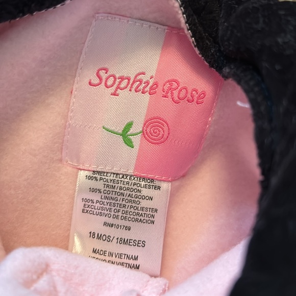 Sofia Rose pink and black Velcro jacket and hat - 18 months - Picture 3 of 4